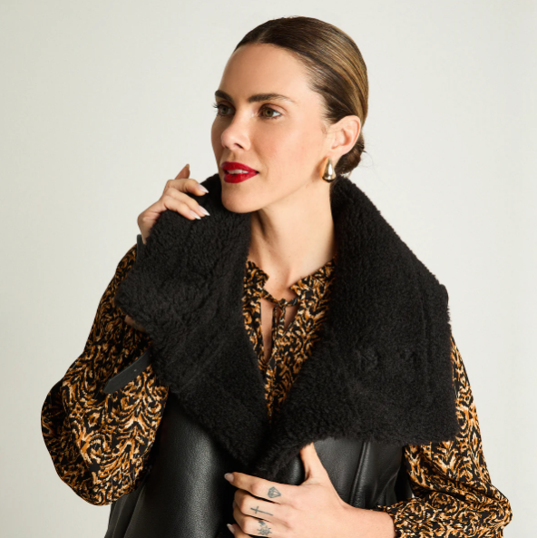 CHAQUETA SIN MANGA BONDED NEGRO