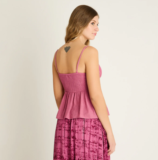 BLUSA ROSA SIN MANGA