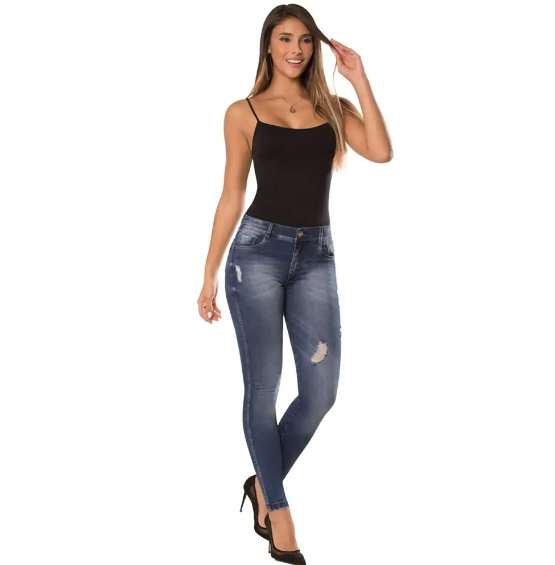 JEANS COLOMBIANO LEVANTA COLA AMAPOLA