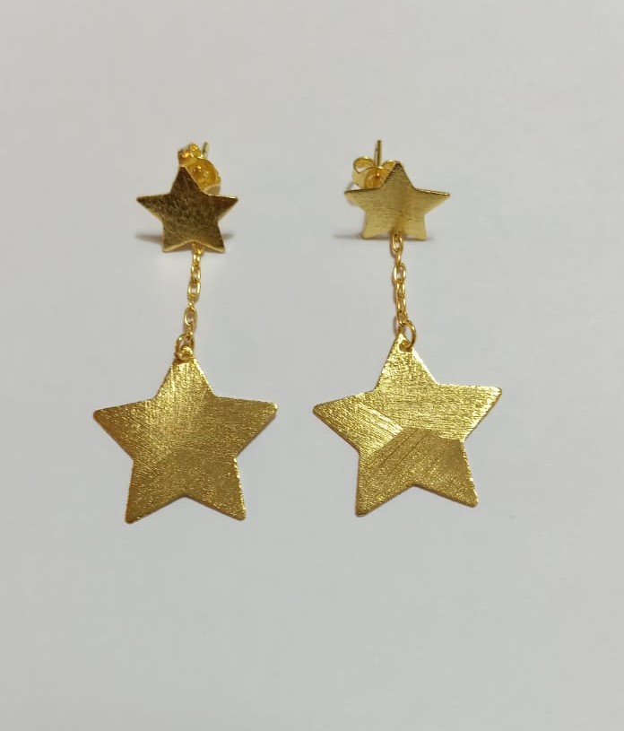 AROS ESTRELLA BAÑO DE ORO