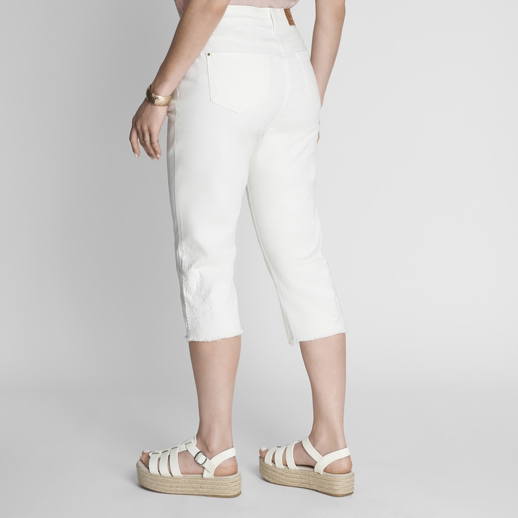 JEANS CAPRI OFF WHITE