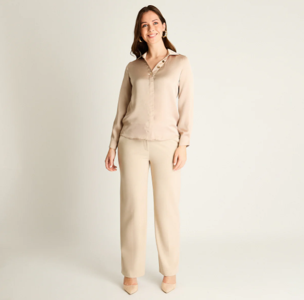 BLUSA MUJER ARENA CLARO CUELLO CAMISERO V