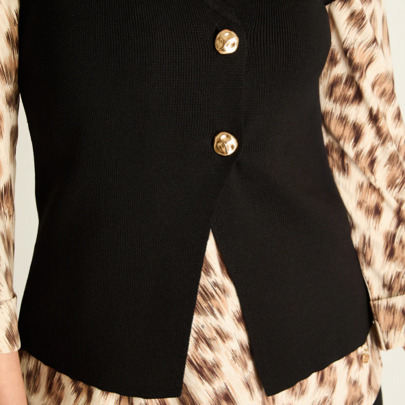 CARDIGAN NEGRO SIN MANGA