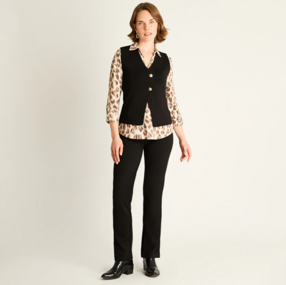 CARDIGAN NEGRO SIN MANGA