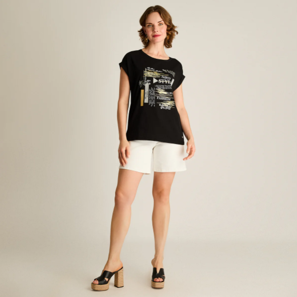 POLERA NEGRA MANGA CORTA