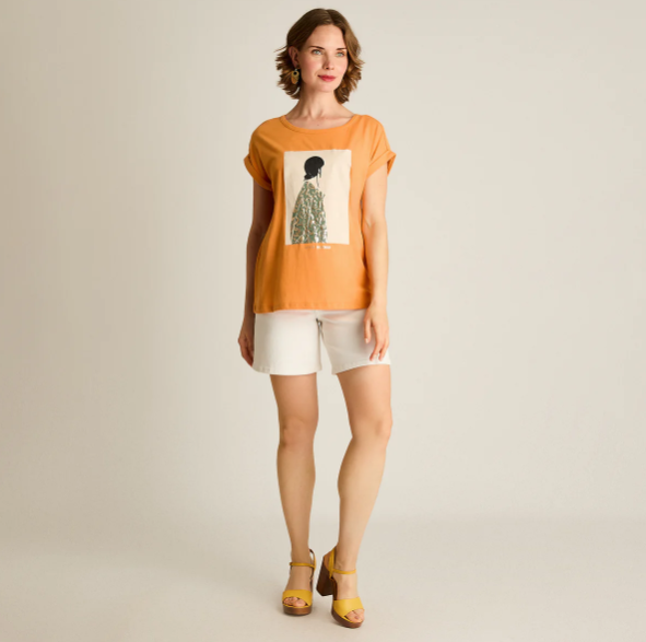 Polera Naranjo Manga Corta Calce Normal