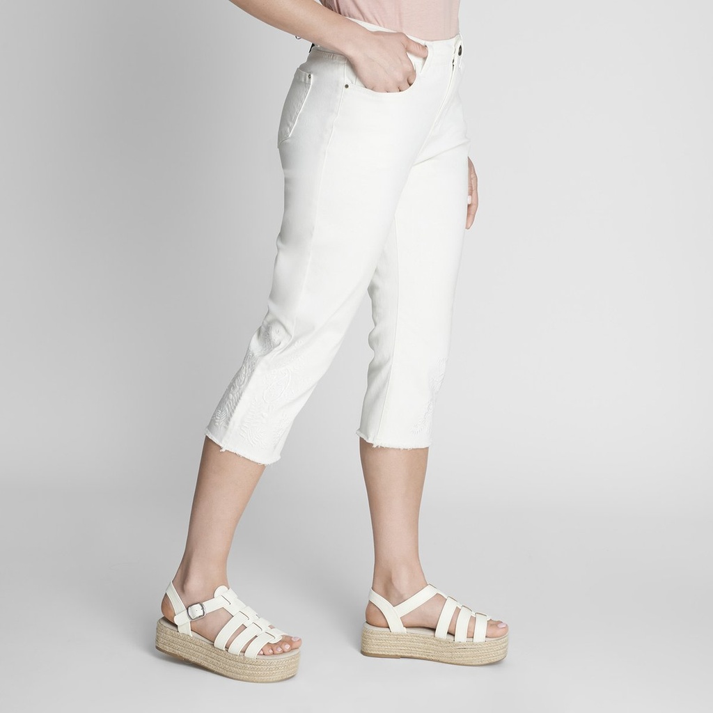 JEANS CAPRI OFF WHITE