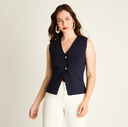 CARDIGAN AZUL SIN MANGA 807504
